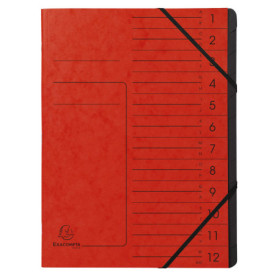 Exacompta - Réf. 541205E - 1 trieur dos agrafé - avec élastiques - couverture imprimée en carte lustrée et intérieur en carte re