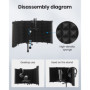 Moukey Bouclier d'Isolation de Microphone, Mousse D'insonorisation Bouclier Acoustique Micro avec 5 Panneaux acoustiques de Micr