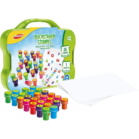 Joustra J41807 Lot de 26 tampons Auto-encreurs avec Lettres dans Un Coffret