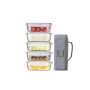 GENICOOK Lunchbox Boîte à lunch bento avec sac à lunch/bocaux en verre parfait pour la préparation des repas (5 * 840 ml)