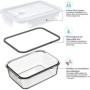 GENICOOK Lunchbox Boîte à lunch bento avec sac à lunch/bocaux en verre parfait pour la préparation des repas (5 * 840 ml)