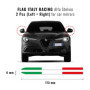 4R Quattroerre.it Bandes adhésives Tricolore Italia Compatible pour rétroviseurs Alfa Stelvio