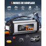 Onherm 7-in-1 Booster Batterie Voiture avec Gonfleur 150PSI, 2000A Demarreur Batterie Voiture pour Jusqu’à 8L Gaz ou 5L Diesel, 