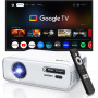 Aurzen EAZZE D1 GTV Vidéoprojecteur avec Google TV, 4K Supportée, avec WiFi et Bluetooth, Netflix sous Licence Officielle, Auto 
