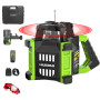 Huepar Niveau Laser Rotatif Auto-Nivellement Kit, Outil de Rouge Niveau Laser Rotatif Intérieur/Extérieur Faisceau Laser Horizon