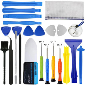 Hodyludy Kit d'Outil de Réparation de Téléphone Portable 23 Pcs, Outils de Leviers, Tournevis, Kit d'Ouverture à Levier en Plast