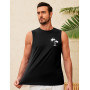 UMIPUBO Débardeur Homme Tee Shirt sans Manche Été Sport Col Rond Coton Imprimé Plantes Palmiers Plage Casual Gym Tops