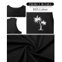 UMIPUBO Débardeur Homme Tee Shirt sans Manche Été Sport Col Rond Coton Imprimé Plantes Palmiers Plage Casual Gym Tops