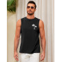 UMIPUBO Débardeur Homme Tee Shirt sans Manche Été Sport Col Rond Coton Imprimé Plantes Palmiers Plage Casual Gym Tops