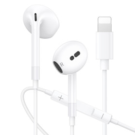 Écouteur Filaires iPhone [Certifiés MFi] Écouteurs Intra-Auriculaires avec Micro et Contrôle du Volume, Casque Antibruit Stéréo 