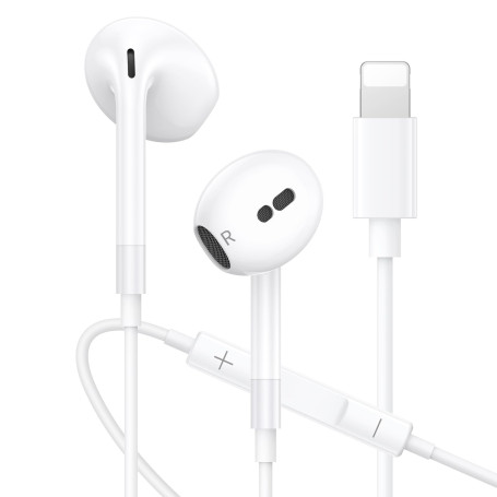 Écouteur Filaires iPhone [Certifiés MFi] Écouteurs Intra-Auriculaires avec Micro et Contrôle du Volume, Casque Antibruit Stéréo 