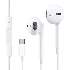 Écouteurs Filaires USB-C pour iPhone 16/15 Écouteurs Intra-Auriculaires Hi-FI Stéréo USB C avec Microphone et Contrôle du Volume