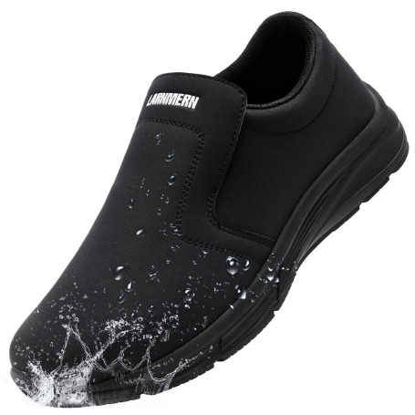 LARNMERN Chaussure de Cuisine Homme Baskets de Chef Impermeable Chaussures de Travail Antidérapantes Baskets Enfiler Légères