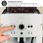 KRUPS Machine à café broyeur grain, 2 expresso simultanés, Nettoyage automatique, Buse vapeur Cappuccino, Essential blanche EA81