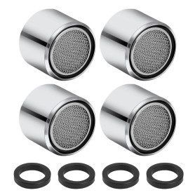 Diffaxy Lot de 4 régulateurs de jet M22, aérateurs pour robinets d'évier de cuisine, filtre avec boîtier en laiton chromé, filet