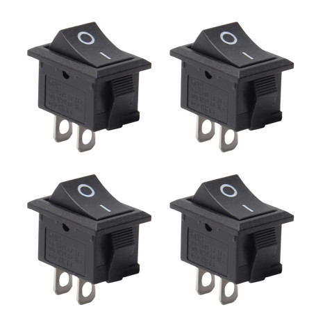 WUSJCOF 4 Pièces Mini Interrupteurs à Bascule 2 Pôles ON/OFF Interrupteur Rectangulaire Encastrable AC 250V 6A 2 Broches 2 Posit