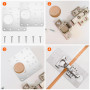 Lestiven 12 PCS plaque reparation charniere porte, kit de réparation charnière meuble, hinge repair kit, charnières d'armoire en