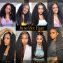 Junemet 20 Pouces 9x6 HD Lace Perruque Femme Naturelle Bouclée Brésilien Glueless Wig Human Hair Deep Wave Perruque Sans Colle C