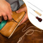 Lot de 3 alènes avec manche en bois, poinçonnage pour enfants, outils de couture en cuir, poinçonnage avec manche en bois pour p
