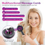 Brosse de massage électrique pour cuir chevelu, 2 en 1 Masseur électrique du cuir chevelu avec 3 Modes Fonctionnels et Lumière R