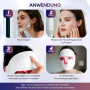 Foreverlily Masque lumineux LED 7 couleurs, appareil de beauté sans fil, masque lumineux LED rechargeable, anti-âge, lignes fine