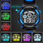 DTKID Digitale Montre Enfant garçon Fille, 7 Couleurs de LED, Montre pour Enfants avec Alarme, Chronomètre, Date, 5ATM Waterproo