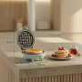 Bestron Mini gaufrier pour gaufres classiques, Petit gaufrier avec revêtement anti-adhésif, pour les anniversaires d'enfants, le