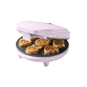 Bestron Appareil à mini cookies avec motifs d'animaux, Moule à mini gaufres, avec témoin de cuisson & revêtement anti-adhésif, 7