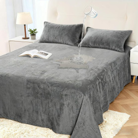 DUJUIKE Drap en Velours imperméable, Couvre-lit imperméable, Protège-Matelas, Convient aux Enfants, aux Personnes âgées et aux A