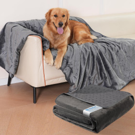 HezzLuv Couverture Imperméable pour Chien 203x229 cm, Plaid pour Animaux en Flanelle Lavable pour Canapé et Lit, Antidérapant, P