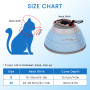 IDOGCHEW Collerette Chat Anti Léchage et Anti Grattage, Colerette Protection Chat en Tissu Souple, Réglable et Pliable, S Bleu