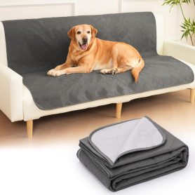 HezzLuv Couverture imperméable pour chien et chat - Pour canapé, lit et voiture - Protection de canapé / lit - Réversible et rés