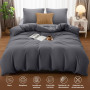 Utopia Bedding Housse de Couette 220x240 cm avec 2 Taies d'oreiller 65x65 cm (Gris) - Parure de lit 220 x 240 cm - Ensembles de 