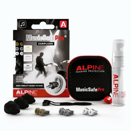 Alpine MusicSafe Pro Bouchons d'oreilles : protections auditives pour musiciens - Haute fidélité du son - 3 jeux de Ffltres inte