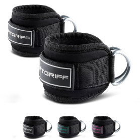 Fitgriff® Sangle Cheville Musculation Poulie V3 (Rembourré)- Ankle Straps pour Sport, Kickback, Entraînement des Fessiers - Acce