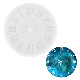 LQIOACU Moule Resine Epoxy Chiffres Romains, Moule Epoxy, pour Loisirs créatifs, Horloge en Silicone Liquide, Outils de Fabricat