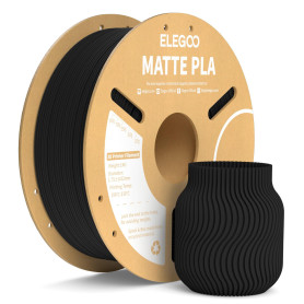 ELEGOO Filament PLA Matte Noir 1KG, 1.75mm Filament pour Imprimante 3D Précision Dimensionnelle +/- 0.02mm, Bobine de 1kg de car