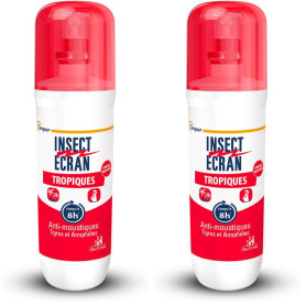 INSECT ECRAN - Anti-moustiques Tropiques – Efficacité 8h - Spray répulsif peau - Protection contre les piqûres de moustiques - P