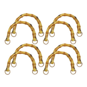 Abiyou 8 Pièces Poignée de Sac en Bambou, Poignée Bambou pour Sac, Poignée de Sac à Main en Forme de U, Anses pour Sac à Mains, 