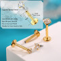 Chriscoco 16G 12Pcs Piercing Nez Acier Chirurgical Piercing Nez Oreile Labret Helix Cartilage Tragus Piercing 6/8mm pour Femmes 