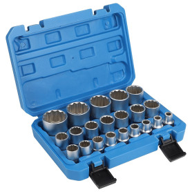 CPROSP 21 Pcs Jeu de Douiles 12 Pans 1/2 8-36mm, clé à Douille 12 Pans 1/2 Jusqua 36mm Acier CR-V, Avec un étui Solide et Facile