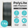 Polymaker Filament ABS 1,75 mm Gris Foncé - 1 kg Résistant à la Chaleur pour Impression 3D PolyLite