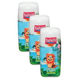 TAHITI - Gel Douche Tahiti Enfant - Fruits Exotiques - Cheveux et Corps - PH Neutre - Ne Pique Pas les Yeux - 300 ml (Lot de 3)