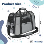 Zavothy Sac Transport Chat Chien, Sac Transport Respirant et Pliable, Caisse de Transport Chat avec Bandoulière Réglable, Matela