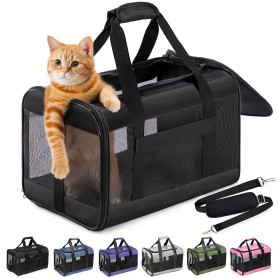 Conlun Porte-Chat Approuvé, Transport pour Chien Souple avec Laisse intérieure, pour Chats et Chiots Jusqu’à 7 kg, Sac de Voyage