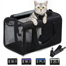 Conlun Sac Transport Chat, Sac Voyage Chat avec Maille sur 4 Côtés, Approuvé par Les Compagnies Aériennes Sac de Transport pour 