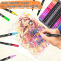 Gunsamg 80 Feutres Coloriage Adulte pour Dessiner, Manga, Doodling, Scrapbooking, Aquarelle Stylos Feutre Coloriage Enfants, Dou