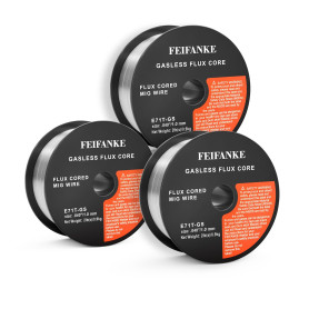 FEIFANKE Fil Fourré Sans Gaz 1,0MM, Bobine Fil Fourré 3KG- E71T-GS General Purpose MIG MAG Welding Wire Reel D100 for Welding Ma