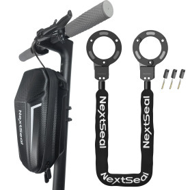 NextSeal Antivol Velo, Antivol Trotinette Electrique, Portabilité Cadenas de Bicyclette avec Clé avec Sac de Rangement, 6mm Anti