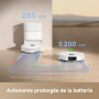dreame D20 Pro Plus Robot Aspirateur 2-en-1, 13 000 Pa, Double Brosse, Auto-Vidage, Laser Navigation, Capteur Distance, Poils d’